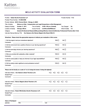 Cle Evaluation Form