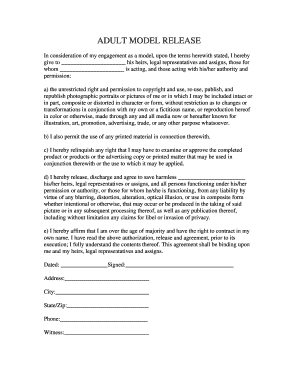 Adult Model Release  Form