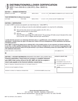 What is Imrf Form Bw 60 for