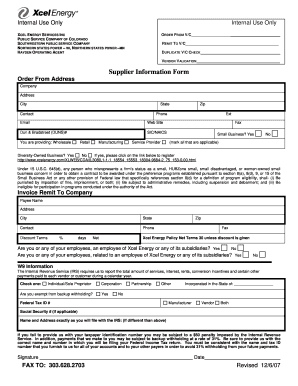 Supplier Information Form