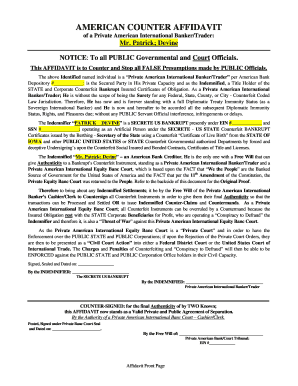 Sample Counter Affidavit  Form