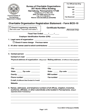 Form for Organization