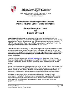 501 C 3 Determination Letter Sample  Form