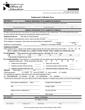  Employment Verification Form Stanislaus County Office of Education Stancoe 2011-2024