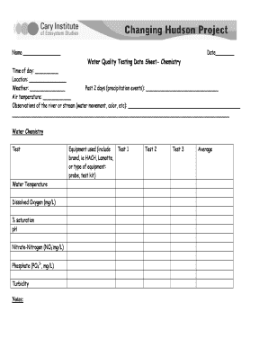 Drinking Water Test Report PDF  Form