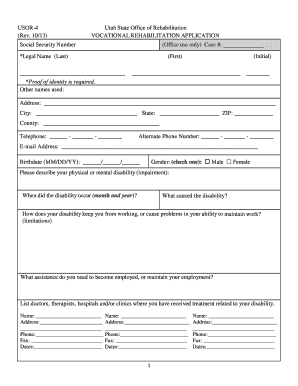 USOR Application Usor Utah  Form