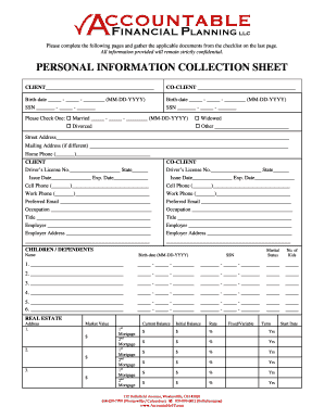 Financial Planning Data Gathering Form