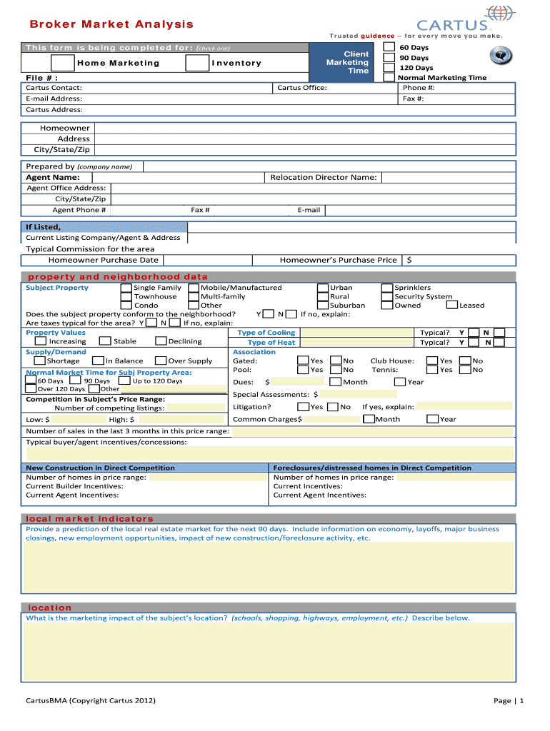 Brokers Market Analysis  Form