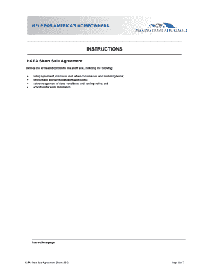 HAFA Short Sale Agreement Form Form 184 Short Sale Shop