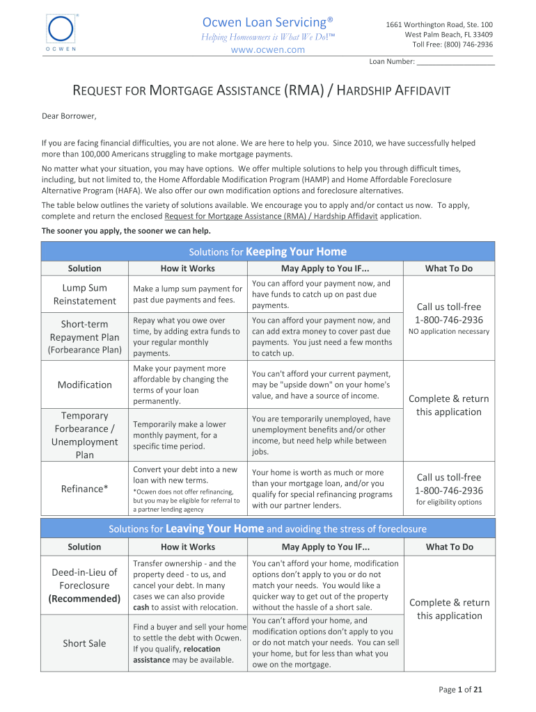 Bayview Loan Servicing Hardship Application  Form