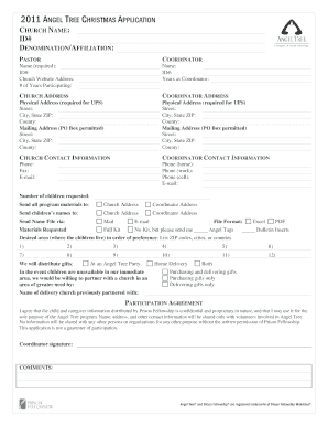 Angel Tree Application Form