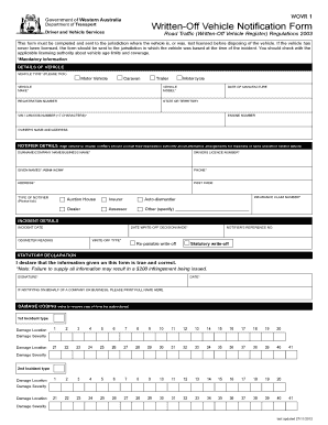 Written off Vehicle Report Form WOVR1 Department of Transport Transport Wa Gov
