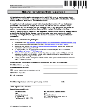 NPI Registration Form Easter Seals