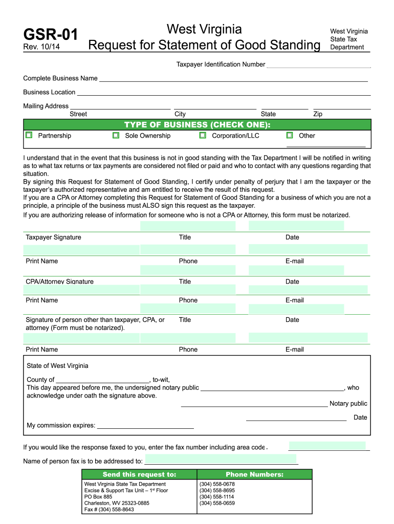  Wv Gsr 01 Form 2014