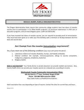  Allied Measles Form 2012-2024