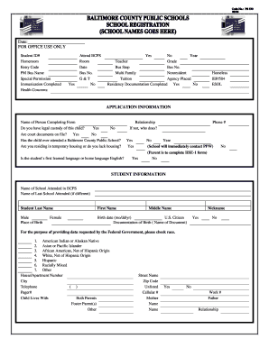 Bcps Registration Form