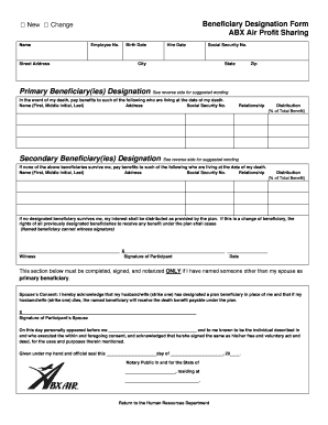 Beneficiary Form PDF