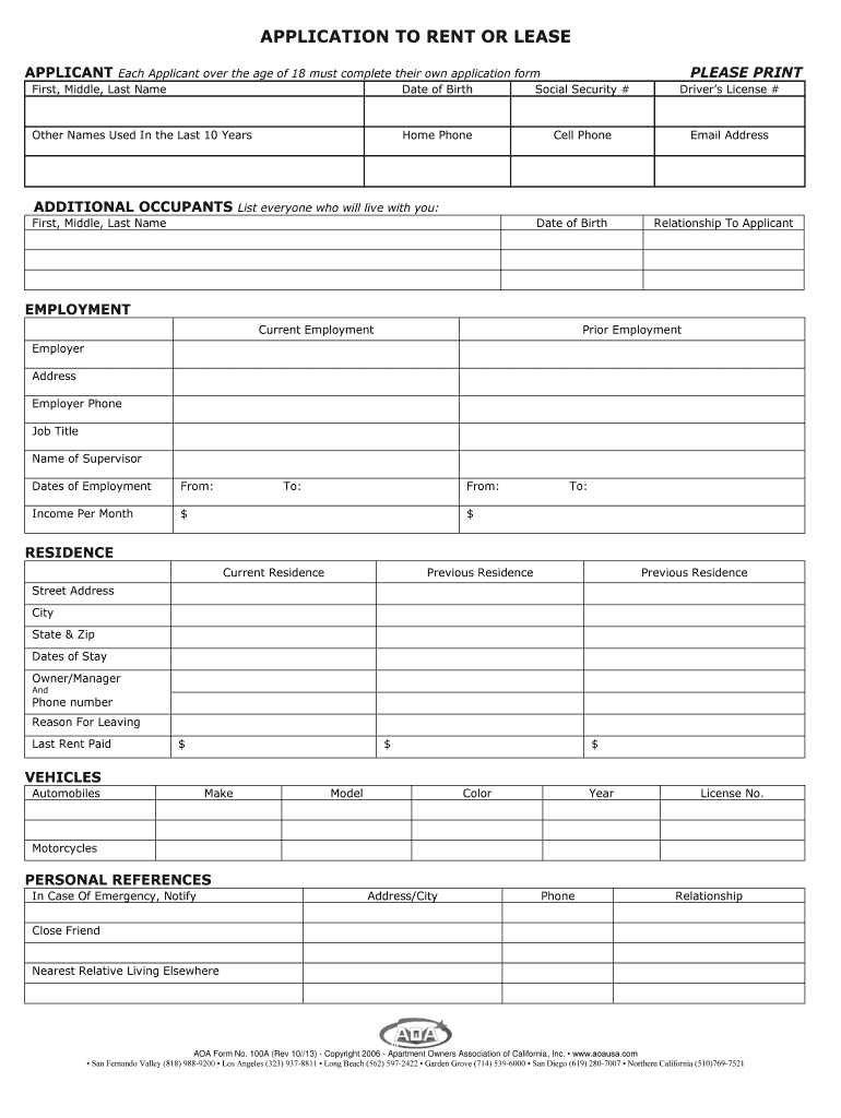 Aoa Form 100a