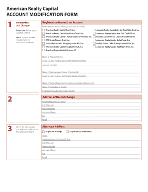 Account Modification Form
