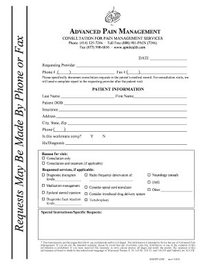 Advanced Pain Management General Referral Form