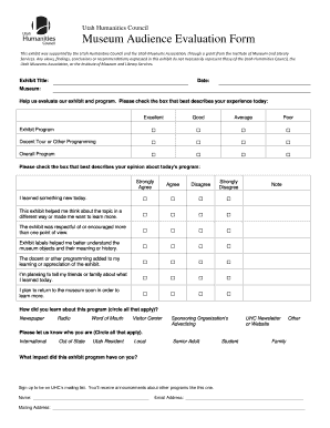 Exhibition Evaluation Form