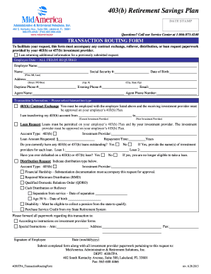 Transaction Routing Form MidAmerica