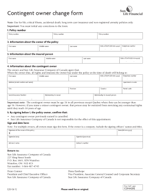 Sunlife E28 Contingent  Form