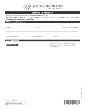 Change of Address YMCA Retirement Fund Yretirement  Form