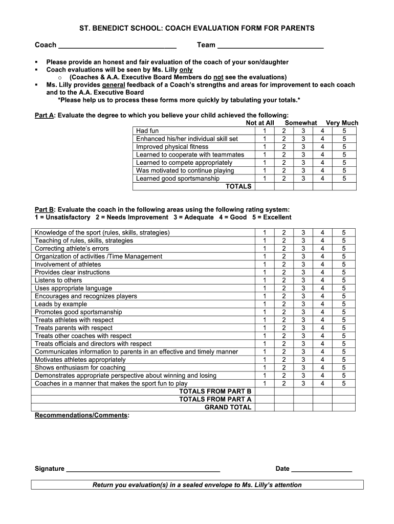 Evaluation Form