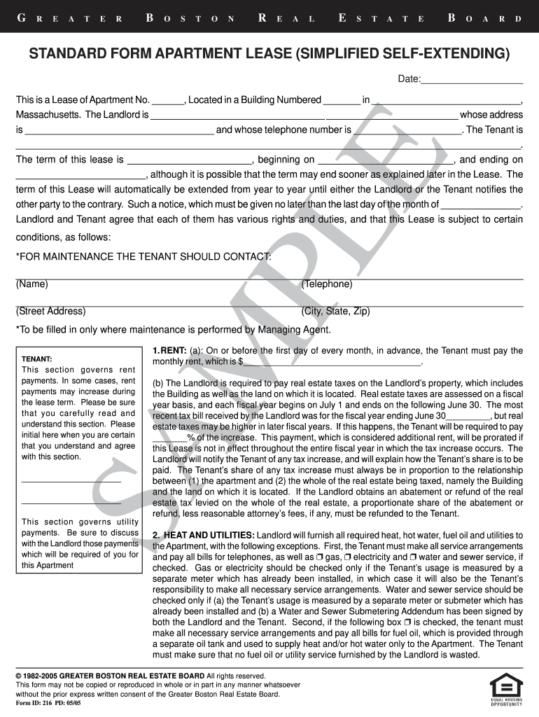 Self Extending Lease  Form