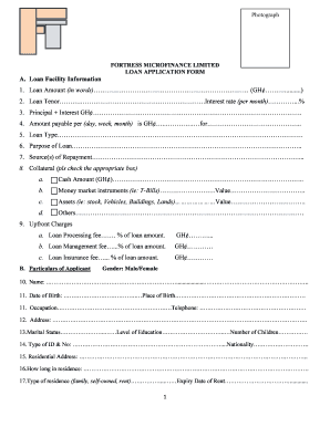 Savings Application Form Fortress Microfinance