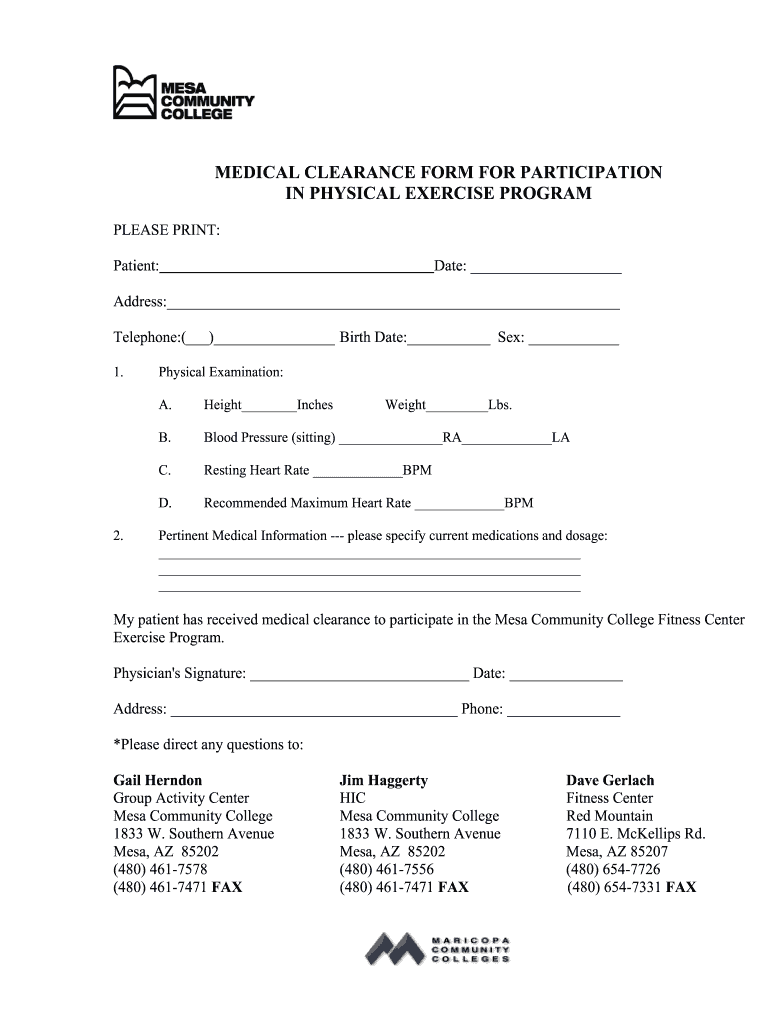 Surgical Clearance Letter  Form
