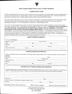 West Virginia State Police Forms