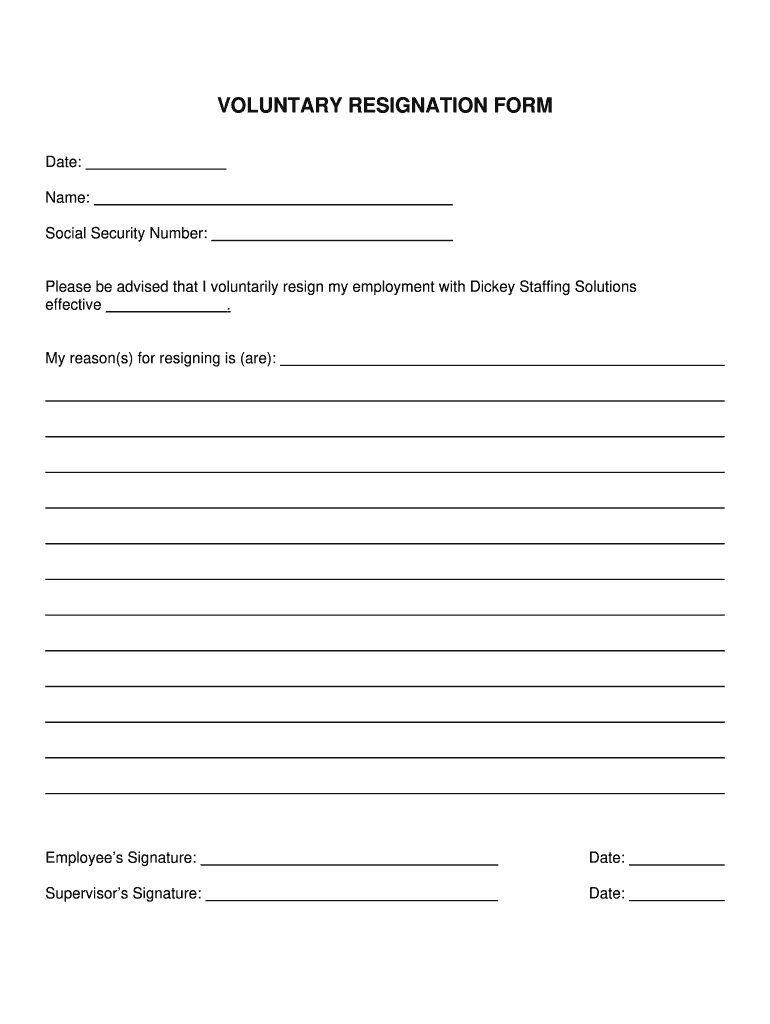 Railway Resignation Form