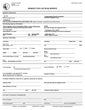 Live Scan Fingerprint Form Santa Barbara Unified School District