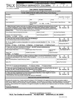  Wotc Questionnaire 2012-2024