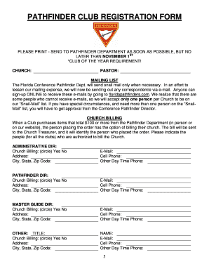 Pathfinder Registration Form