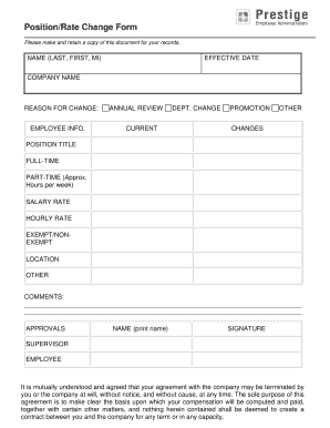 Position Change Form