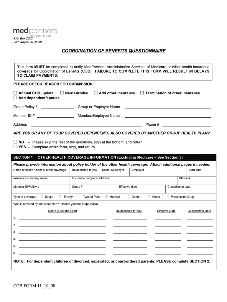  Medpartners Cob Form 2008-2024