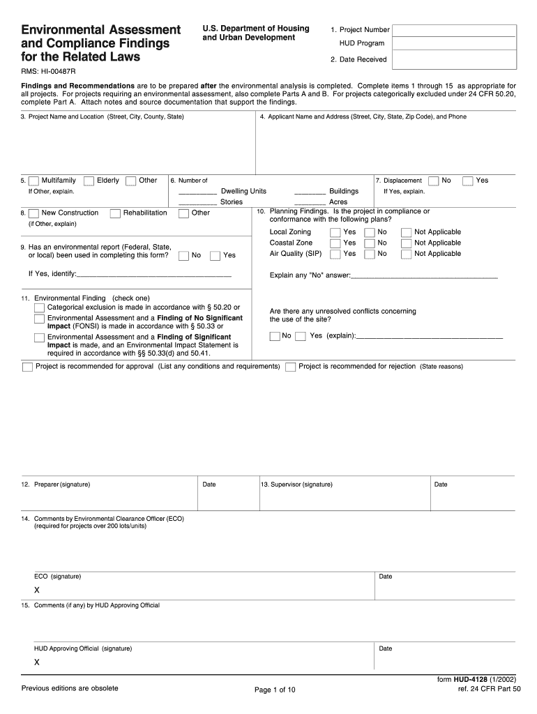  Hud 4128 Form 2002-2024