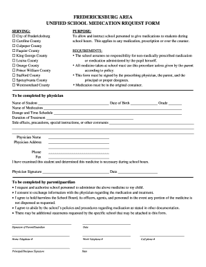 School Medication Form