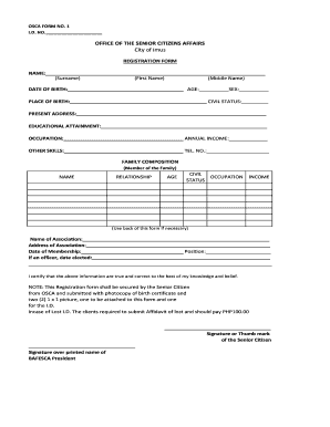 Osca Application Form
