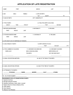 Late Registration Form