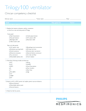 Ventilator Competency Checklist  Form