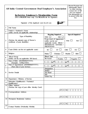 Passport Deaf  Form