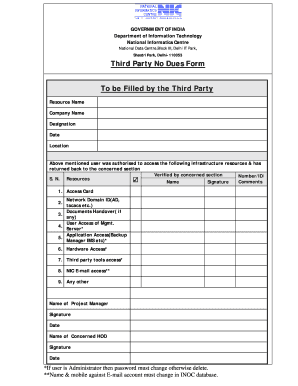 No Dues Format for Employee PDF