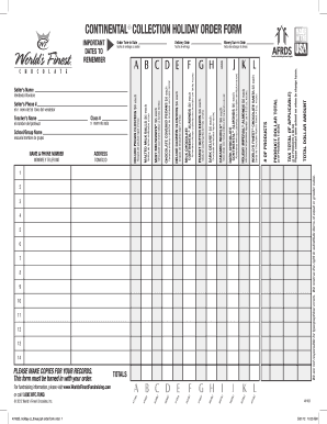 World&#039;s Finest Chocolate Order Form