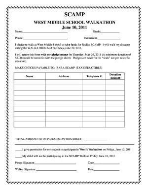 Walk a Thon Template  Form