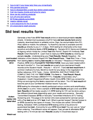 Std Test Results Form St Spas4s Com