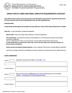  Group Health Large and Small Employer Requirements Checklist Used by Companies to Ensure Compliance 2016